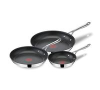 Tefal E304S344 Set Jamie Oliver x 3 Padella, 20-24-28 cm, Inossidabile, Acciaio e Nero