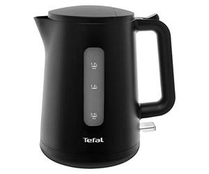 Tefal KO2008 Principio Select - Bollitore elettrico, 2400 Watt, serbatoio dell'acqua da 1,7 l, interruttore automatico on/off | filtro anticalcare | nero opaco