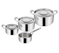 Jamie Oliver by Tefal Cook's Classics E307S734 - Set di 7 casseruola in acciaio inox, 16 cm, pentole con coperchio 16 x 20 x 24 cm, a induzione