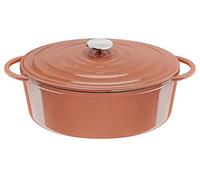 Tefal Lov Smaltato Ghisa Terracotta Casseruola Piatto con Coperchio Ovale 34cm