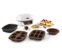Tefal Macchina per torte, 5 programmi automatici per la regolazione, 1 modalità manuale, 3 stampi flessibili, 1 grande stampo in acciaio rivestito, compatibile con stampi Crispybake, Cake Factory+