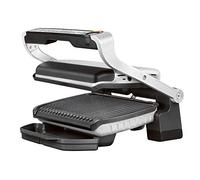 Tefal Optigrill GC705D - Griglia a contatto intelligente con 6 programmi automatici, adatta automaticamente la temperatura e ciclo di cottura ai cibi, piastre antiaderenti da 30 cm x 20 cm, colore: acciaio inox / nero