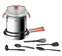 Tefal OptiSpace Set di 2 Padelle, 3 Pentole + 3 Coperchi + Acc: Pentole da 18/20
