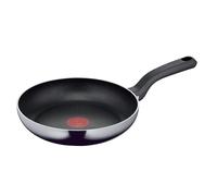 Tefal Padella D52604 Resist 24 cm | Guarnizione antiaderente sicura in titanio | Indicatore di temperatura del segnale termico | Facile da pulire | Tecnologia Flame Protect | Senza induzione | Nero
