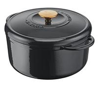 Tefal Pierre Wagnaire Héritage - Casseruola in ghisa di acciaio, 21 cm (3,3 L), induzione, rivestimento smaltato, coperchio speciale condensazione, ritenzione di calore, cottura lenta, grigio lucido