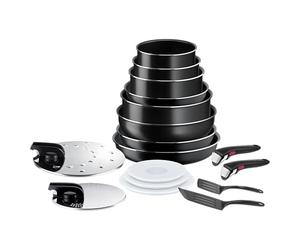 Tefal Set di pentole Ingenio Easy On da 17 pezzi, rivestimento antiaderente, indicatore di avvio della cottura, base di diffusione, cottura sana, cottura sicura, prodotto in Francia L1599702 nero