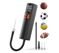 Teffim Pompa elettrica per palloni da calcio, con 3 aghi, con manometro (max 15 psi), pompa elettrica per pallavolo e calcio