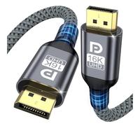 TEFLOTY Cavo DisplayPort 2.1 16K cavo Display Port 80Gbps 16K@60Hz, 8K@120Hz, 4K @240Hz/165Hz/144Hz, Cavo DP Compatibile con HDR10, FreeSync, G-Sync, per PC, Monitor, Scheda grafica, Gaming