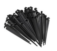 Tefola 50 supporti per tubo a forma di C, ancoraggio, nero, plastica, accessori da giardino