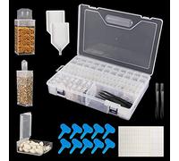 Tefola Organizzatori per semi, 80 scomparti, organizer per semi, contenitore con etichetta, contenitore per semi, semi di pomodoro, semi di peperoncino, accessori per diamond painting