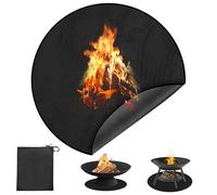 Tefola Tappetino per braciere da 97 cm, resistente al calore, impermeabile, protettivo per barbecue, per terrazze, erba e campeggio, copertura per terreno ignifugo ad alta temperatura