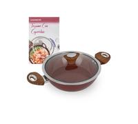 Tegame 24 cm con coperchio burgundy New Ceramic