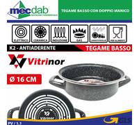 Tegame ad induzione basso in acciaio smaltato a 820° con doppio manico Vitrinor
