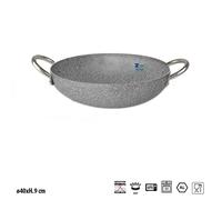TEGAME ALTO IN ALLUMINIO D.40xH.9 cm 2 MANICI IN ACCIAIO INOX STONE LINE