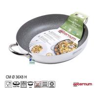 TEGAME BASSO LINEA DELUXE DIAM. CM 36 IN ALLUMINIO SATINATO INTERNO ANTIADERENTE