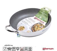 Aeternum, Grande Famiglia, Grandi Dimensioni, Tegame Antiaderente, Adatto all'Induzione, Diametro 40 cm, Alluminio, Argento