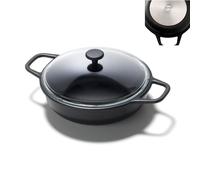 Tegame con Coperchio 2 manici BON APPETIT Ø28xh8,7 cm -3,6 LT in alluminio + antiaderente design Ettore Sottsass-Christopher Redfern made in Italy nero
