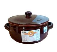 Tegame da Fuoco con Coperchio in Terracotta della Colì Linea Bruna Diametro 24cm per sughi zuppe minestroni