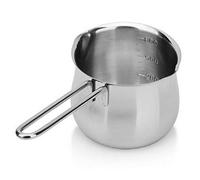 Tegame in acciaio INOX, pentolino per latte 12 cm, pentola per cottura a induzione e forno, antiaderente pentola di latte, lavabile in lavastoviglie. pentole free size Argentato