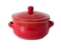 Tegame in Terracotta con coperchio Ø20 cm Colore Amaranto Adatti per cucinare su : Fiamma, Piastra elettrica , Forno , Microonde rosso