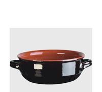 Tegame in Terracotta Smaltata Ø22xh9,1 cm - lt 2,6 peso 1,3 kg No Piombo no Cadmio Terra colore marrone marrone