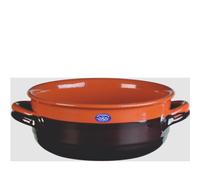 Tegame in Terracotta Smaltata Ø28xh11,4 cm - lt 2,8 peso 2,8 kg No Piombo no Cadmio Linea Crete Colore Marrone marrone