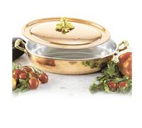 Tegame Ovale con coperchio 27x20 in rame massiccio 5 mm linea Michaels Range rame