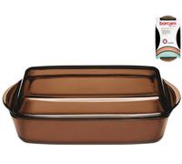 Tegame Rettangolare Con Coperchio In Vetro Marrone Marca Pasabahce Modello 3 lt