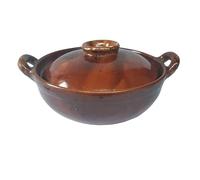 Tegame Terracotta Pentola in terracotta da 1 litro,9 l, casseruola, zuppa di riso, porridge, pentola in argilla(1L)