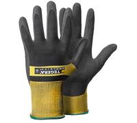 TEGERA® Infinity 8802 guanti da montaggio sintetici in nylon con rivestimento in schiuma di nitrile impermeabile, 1 paio di guanti nero/giallo taglia 11