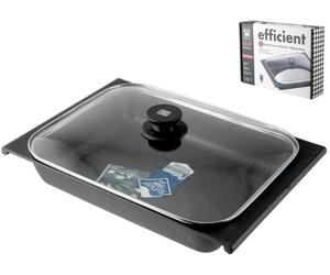Teglia Antiaderente Efficient Con Coperchio Cm 41x29 Trasparente Pinti Inox
