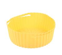Teglia Antiaderente Giallo in Silicone, per Friggitrice ad Aria | Maniglie per Sollevare, Protegge il Cestello e Mantiene il Cibo Intatto Durante Cottura in Forno