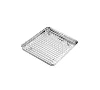 Teglia da forno con cremagliera Cookie Sheet Teglia da forno con griglia di raffreddamento Facile da pulire 304Stainless Steel Texture Cookie Pan Set Antiaderente