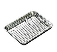 Teglia da forno con set di rack rimovibile in acciaio inox padella di raffreddamento per forno teglia antiaderente rotonda