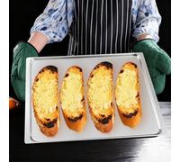 Teglia da forno in alluminio 43 5 x 31 5 cm con non per pane torta biscotto cottura con bordi rinforzati arrotolati per mantenere la forma sotto il calore