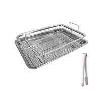 Teglia da forno in rame, teglia for friggere l'olio, in acciaio inox antiaderente, cestino for patatine fritte, griglia a maglie quadrate, scolapasta for(Stainless steel rect)