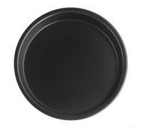 Teglia da forno per pizza in acciaio al carbonio, antiaderente, per forno a microonde, per cuocere croccanti pizza base carne, pesce e pollo, forma rotonda (A)