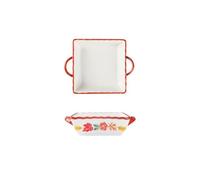 Teglia da forno quadrata a doppia orecchio, versatile (rosso)