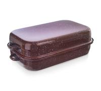 Teglia da forno smaltata con coperchio, rettangolare, 1,5 l