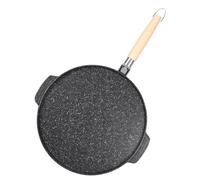 Teglia For Pizza A Doppia Faccia Con Pietra Di Riso E Grano, Pentola For Colazione Con Fondo Piatto Da 12 Pollici A Basso Fumo, For Uso Domestico