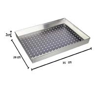 Teglia da forno per Pizza pane forata Professionale rettangolare cm 35x28 H3 in