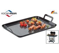 TEGLIA FORATA IN ACCIAIO SMALTATO X COTTURA DI VERDURE SUL BARBECUE "KUCHENPROFI