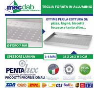 Teglia Forata In Alluminio Rettangolare Professionale Focacce Dolci e Biscotti
