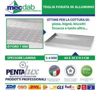 Teglia Forata In Alluminio Rettangolare Professionale Focacce Dolci e Biscotti