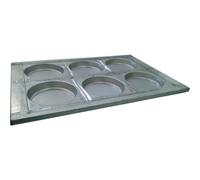 TEGLIA FORMA STAMPO PER 6 FOCACCE PIZZE PIZZETTE CM.15 ALLUMINATA PROFESSIONALE