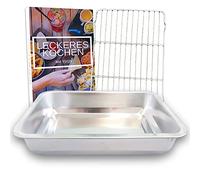 Teglia Forno Rettangolare con Griglia Rostiera Forno - Lasagnera Acciaio Inossidabile - Lavabile in Lavastoviglie - 36 x 27 x 6 CM - eBook Incluso (lingua italiana non garantita)