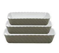 Teglia in ceramica beige per forno microonde Set3 Pirofile da cucina vassoio tav