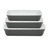 Teglia in ceramica grigia per forno microonde Set3 Pirofile da cucina vassoi tav
