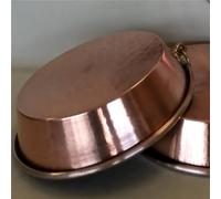 Teglia in Rame Stagnato Alta Per Torta diametro 32xh7 cm con anello rame