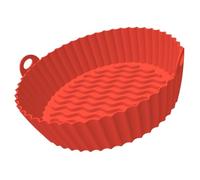 Teglia in Silicone per Friggitrice ad Aria, Rossa Antiaderente | Superficie Liscia, Rilascio Facile del Cibo, per Cottura Domestica e Dim Sum, Accessorio Riutilizzabile